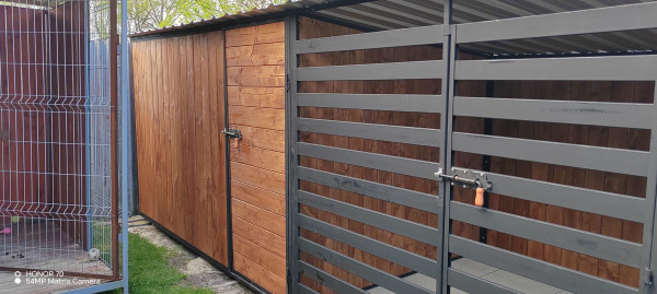 Voliéra pre psa 3x2m + záhradný domček 2x2m ELEGANT 1